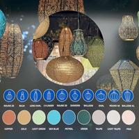 Lumiz solar lampion ikat 30 cm licht taupe - thumbnail