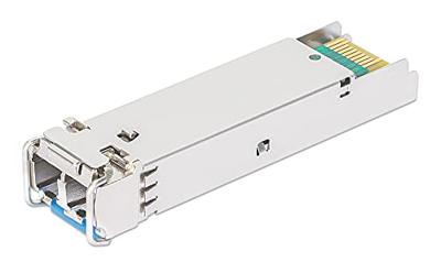 Intellinet Industrial Gigabit Fiber SFP Optical Transceiver Module 1000Base-LX (LC) Single-Mode Port, 10 km (6.2 mi.), MSA-compliant for Maximum Compatibility, Silver