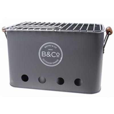 B&Co draagbare BBQ Wilyabrup 32 cm staal grijs