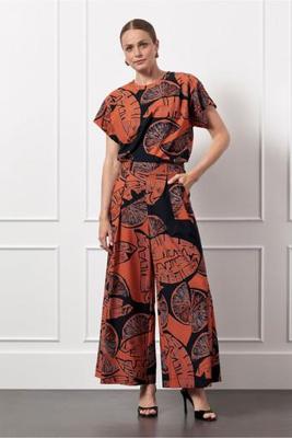 Ursula orange trousers - ginger spice/dark blue - 13011