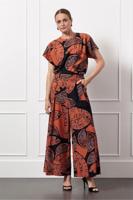 Ursula orange trousers - ginger spice/dark blue - 13011 - thumbnail