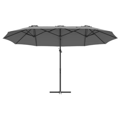 VidaXL Parasol antraciet 372 x 198 x 243 cm polyester en aluminium