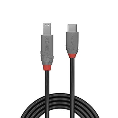 LINDY 36667 USB-kabel USB 3.2 Gen1 USB-C stekker, USB-B stekker 2.00 m Zwart