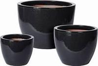 Bloempot Glazed klein zwart Glazuur 1 stuk Mcollections - Mcollections - thumbnail