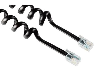 Hama hoorerkabel (modulaire stekker 4p4c, 1,5 m lang) zwart