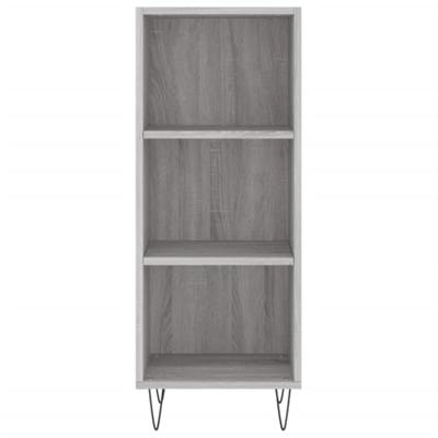 Hoge kast 34,5x34x180 cm bewerkt hout grijs sonoma eikenkleurig