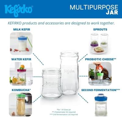 Kefirko Melk en water kefir maker 1400ml.
