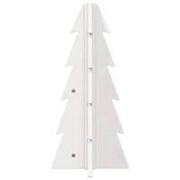 VidaXL Kerstdecoratie kerstboom 49 cm massief grenenhout wit - thumbnail
