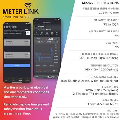 FLIR MR265 Materiaalvochtmeter Geïntegreerde warmtebeeldcamera FLIR MR265 Materiaalvochtmeter Geïntegreerde warmtebeeldcamera