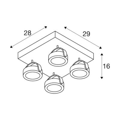 SLV 1000136 LED-plafondlamp 60 W Wit, Zwart