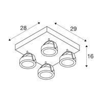 SLV 1000136 LED-plafondlamp 60 W Wit, Zwart - thumbnail