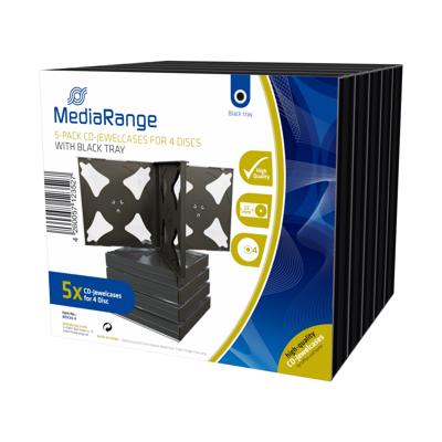 MediaRange BOX34-4 CD-doosje Jewel case 4 schijven Zwart