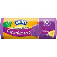 Swirl pedaalemmerzakken met trekband geparfumeerd vanille-lavendel 10l 14 stuks - thumbnail