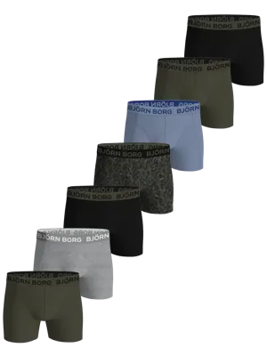 Bjorn Borg 7-Pack jongens boxershorts - Cotton stretch - Multipack katoenen jongens onderbroeken - 116 - Onderbroek - Ondergoed - 116 - Onderbroek -