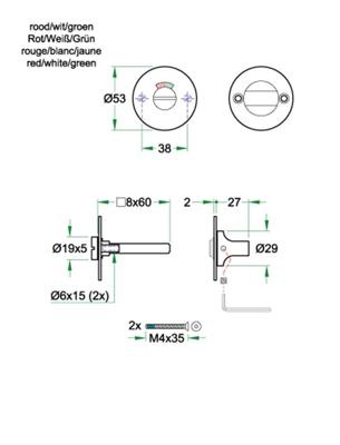 WC garnituur SF rvs mat WC 8mm WC garnituur SF rvs mat WC 8mm