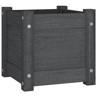 VidaXL Plantenbak 31x31x31 cm massief grenenhout grijs - thumbnail