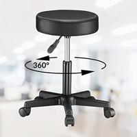 Monzana Bureaustoel - draaistoel - kruk - met - gestoffeerde - zitting - in - zwart - thumbnail