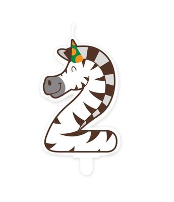 Jungle candle 2 zebra | 4 stuks