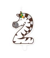 Jungle candle 2 zebra | 4 stuks - thumbnail