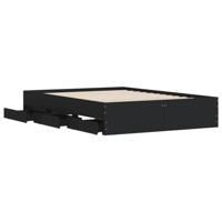 Bedframe met lades bewerkt hout bruin eikenkleur 120x190 cm - thumbnail