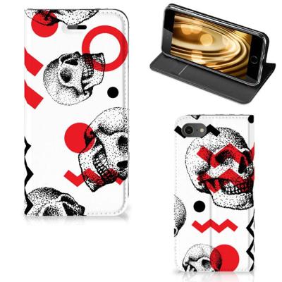 Mobiel BookCase iPhone 7 | 8 | SE (2020) | SE (2022) Skull Red Mobiel BookCase iPhone 7 | 8 | SE (2020) | SE (2022) Skull Red