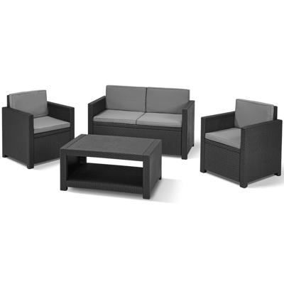 Allibert Monaco 213852 Tuinmeubelset Kunststof, Polyester Grafiet, Grijs Allibert Monaco 213852 Tuinmeubelset Kunststof, Polyester Grafiet, Grijs