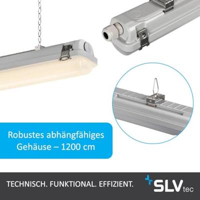 SLV 1007490 Waterproof V 1200 LED-plafondlamp voor badkamer LED 32 W Grijs SLV 1007490 Waterproof V 1200 LED-plafondlamp voor badkamer LED 32 W Grijs