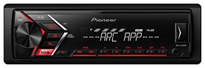 Pioneer autoradio USB, RDS tuner, 1/2 DIN met AUX-In en USB rood