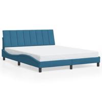 Bedframe zonder matras "Hanko" fluweel blauw 180x200 cm - thumbnail