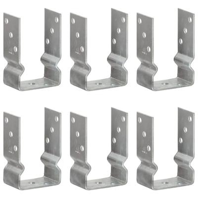 VidaXL Grondankers 6 st 9x6x15 cm gegalvaniseerd staal zilverkleurig