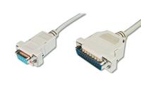 DIGITUS Parallelle printerkabel - D-Sub 25 naar D-Sub 9 - Mannelijk naar vrouwelijk - 3,0m aansluitkabel - Beige - thumbnail