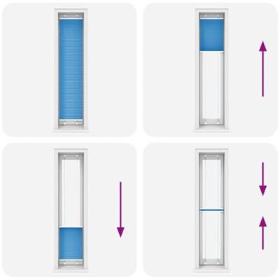 Pliss rolgordijn 50x200 cm stofbreedte 49,4 cm polyester blauw