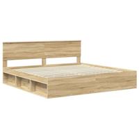 Bedframe met hoofdeinde Sonoma 200 x 200 cm Massief grenenhout - thumbnail