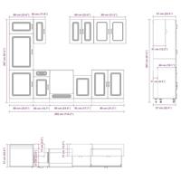 8-delige Keukenkastenset Kalmar bewerkt hout bruin eikenkleur - thumbnail