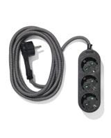 HEMA Stekkerdoos 3-voudig 3m zwart - thumbnail