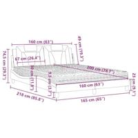 Bed met matras kunstleer grijs 160x200 cm - thumbnail
