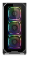 Sharkoon ak5g rgb midi tower behuizing (zwart | 2x usb-a | 1x usb-c | rgb | tempered glass) - thumbnail