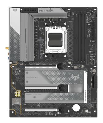 Sapphire 52123-03-40G Moederbord Socket AMD AM5 Vormfactor ATX Moederbord chipset AMD® B850