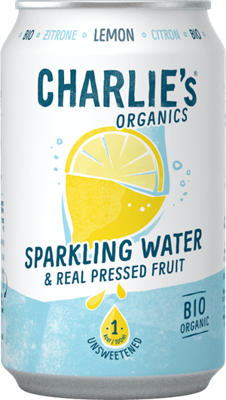 Charlie's organics sparkling water lemon bio blik (12x 33cl)