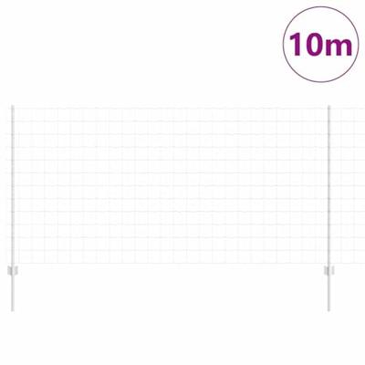 VidaXL Hek met paal zilver 1,2 x 10 m staal