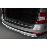 Zwart RVS Bumper beschermer passend voor Skoda Octavia III Scout 2014-2020 'Ribs' AV245249 - thumbnail