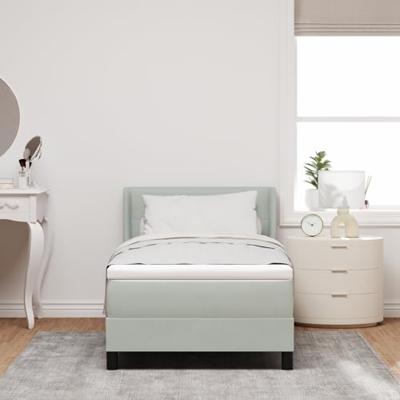 Boxspringbed met matras fluweel lichtgrijs 90x200 cm