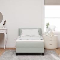 Boxspringbed met matras fluweel lichtgrijs 90x200 cm - thumbnail