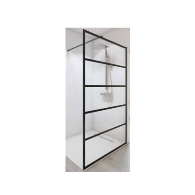 Boss & Wessing Inloopdouche BWS Free Time met Zwarte Profielen 8 mm Mat Zwart - Inloopdouche Bws Free Time Met Zwarte Profielen 90x200 cm 8 mm Mat