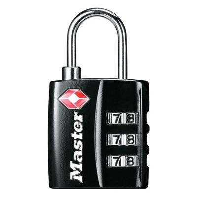 Hangslot masterlock 3-cijfer tsa zwart 30mm Hangslot masterlock 3-cijfer tsa zwart 30mm