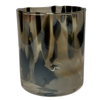 Waxinelichthouder glas - waxinelichthouder Oyster Opal - waxinelichthouder zwart & wit