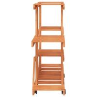 Plantenstandaard met wielen 110x25x78 cm massief vurenhout - thumbnail