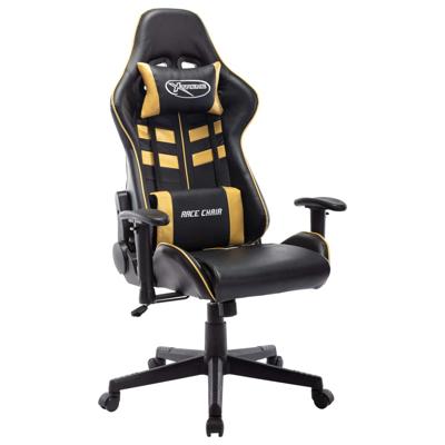 VidaXL Gamestoel kunstleer zwart en goudkleurig VidaXL Gamestoel kunstleer zwart en goudkleurig