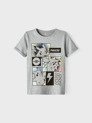 Name it zomer shirt jongens - grijs - pokemon - Nkmmalfo