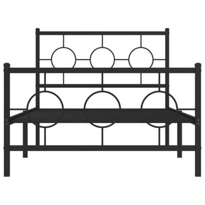 Bedframe met hoofd- en voeteneinde metaal zwart 100x190 cm - thumbnail